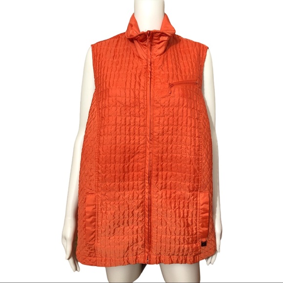 Lana Sport Jackets & Blazers - Lana Sport Woman Coral Orange Quilted Vest